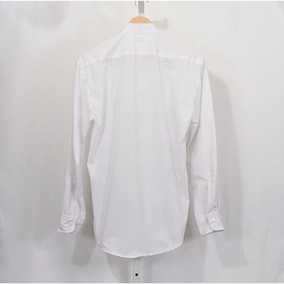 Vintage 90s Tuxedo Shirt White Floral Metallic Print Men's Size S 14 14-1/2 - Picture 3 of 7